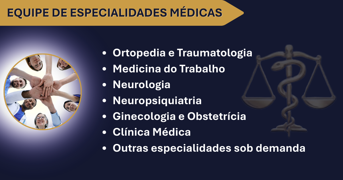 Equipe de Especialidades Medicas - Ortopedia, Medicina do Trabalho, Neurologia, Neuropsiquiatria, Ginecologia, Clinica Medica e outras especialidades